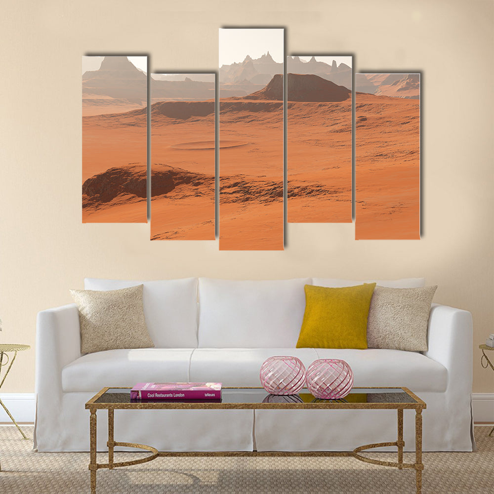 Mars - the red planet Multi Panel Canvas Wall Art