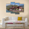 Punakha dzong in Bhutan Multi panel canvas wall art