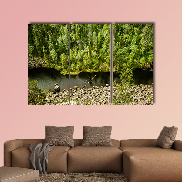 A beautiful lake landscape in Finland multi panel canvas wall art