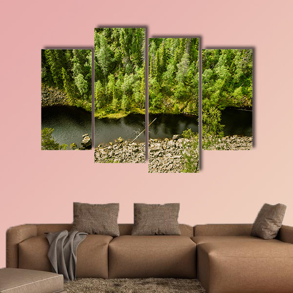 A beautiful lake landscape in Finland multi panel canvas wall art