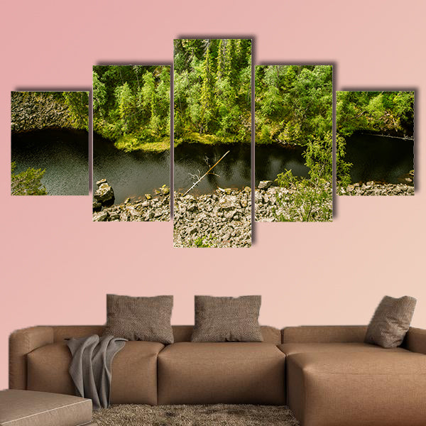 A beautiful lake landscape in Finland multi panel canvas wall art