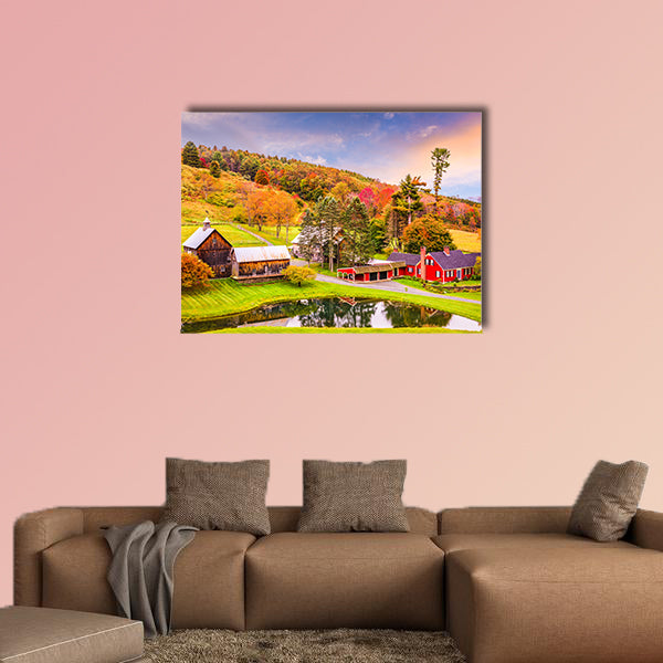 Vermont, USA early autumn rural scene multi panel canvas wall art