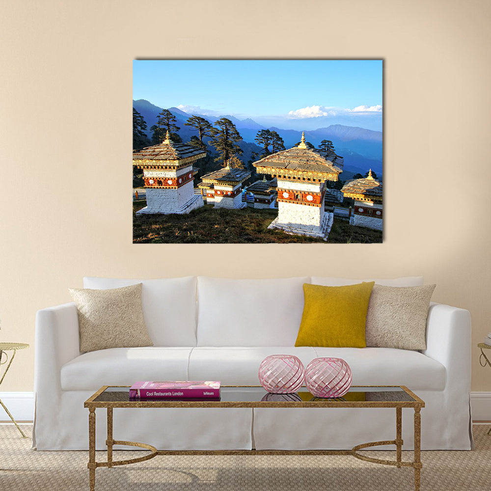Chorten stupas  the memorial in honour of the Bhutan Multi panel canvas wall art