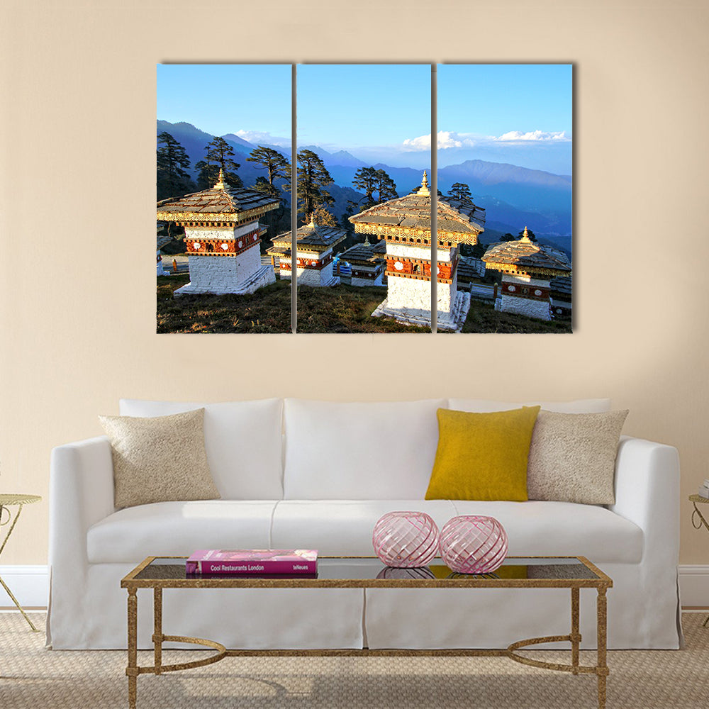 Chorten stupas  the memorial in honour of the Bhutan Multi panel canvas wall art