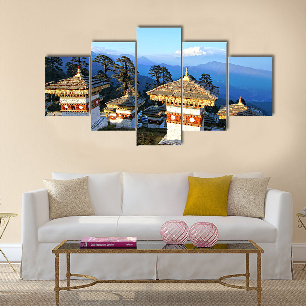 Chorten stupas  the memorial in honour of the Bhutan Multi panel canvas wall art