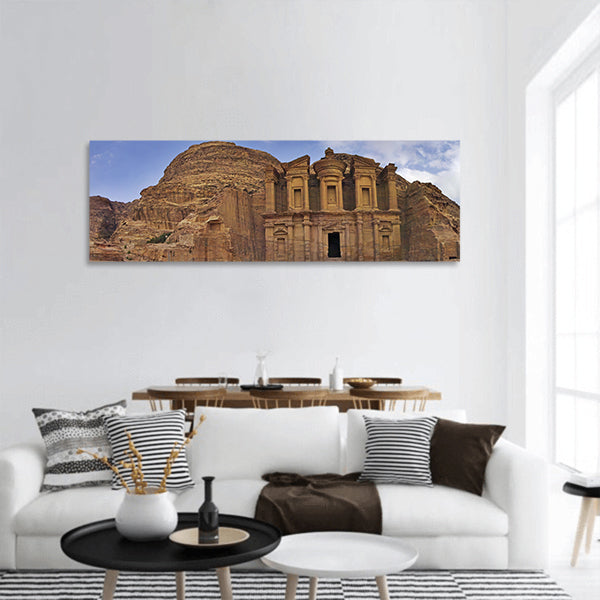 Panoramic shot of the Monastery Ad-Deir in Petra Jordan Panoramic Canvas Wall Art