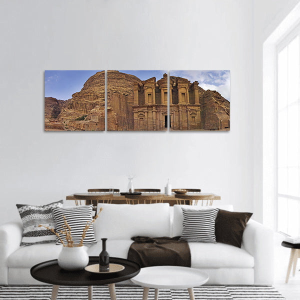 Panoramic shot of the Monastery Ad-Deir in Petra Jordan Panoramic Canvas Wall Art