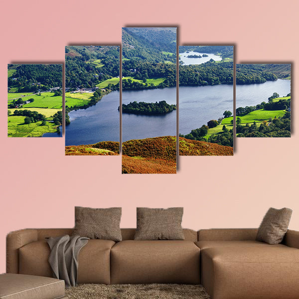 An aerial view of Grasmere from the slopes of English Lake District National Park wall art