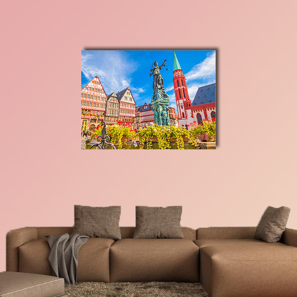 Frankfurt, Germany Old Town skyline multi panel canvas wall art