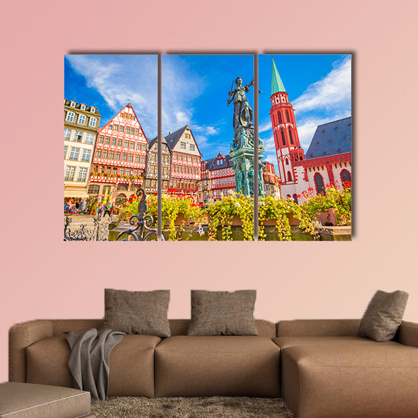 Frankfurt, Germany Old Town skyline multi panel canvas wall art