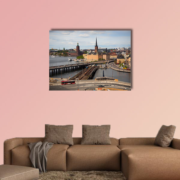 View of Stockholm multi panel canvas wall art