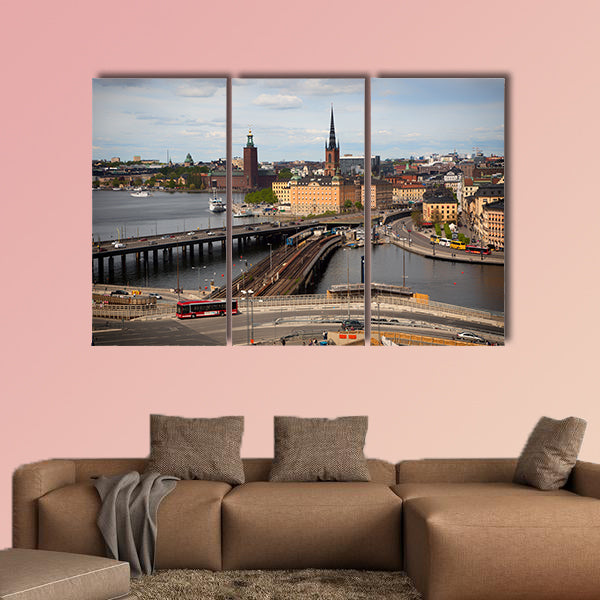 View of Stockholm multi panel canvas wall art