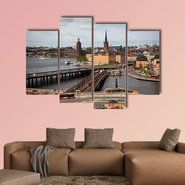 View of Stockholm multi panel canvas wall art