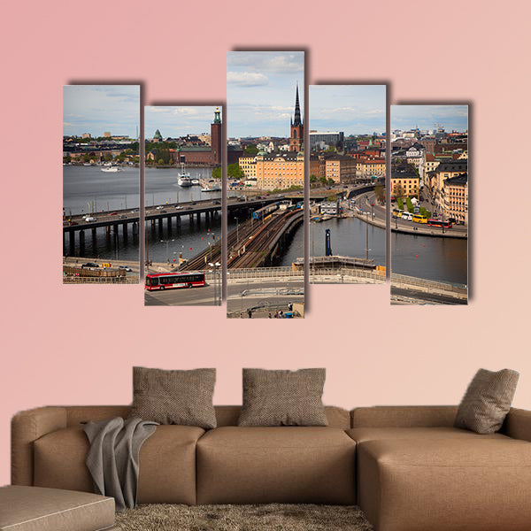 View of Stockholm multi panel canvas wall art
