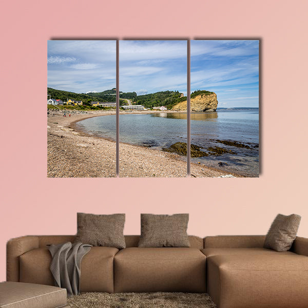 View of Perce village in Quebec Canada at daytime Multi panel canvas wall art