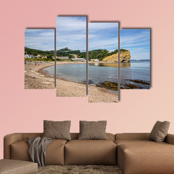 View of Perce village in Quebec Canada at daytime Multi panel canvas wall art