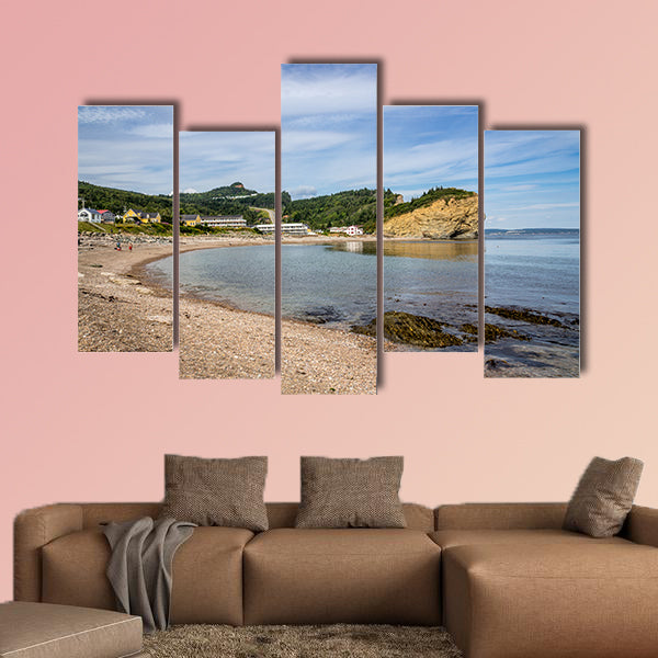 View of Perce village in Quebec Canada at daytime Multi panel canvas wall art