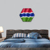 Gambia realistic flag hexagonal canvas wall art