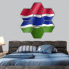 Gambia realistic flag hexagonal canvas wall art