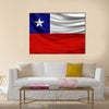 Realistic flag of Chile on the wavy surface of fabric Multi panel canvas wall art