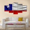 Realistic flag of Chile on the wavy surface of fabric Multi panel canvas wall art