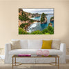 Sea Coast With Little House Standing On The High Cliff, Multi Panel Canvas Wall Art