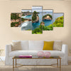 Sea Coast With Little House Standing On The High Cliff, Multi Panel Canvas Wall Art