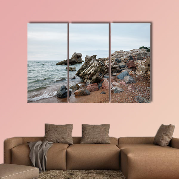Sunset over old demolished military forts, Latvia multi panel wall art