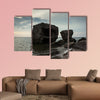 Sunset over old demolished military forts in Liepaja, Latvia multi panel canvas wall art