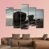 Sunset over old demolished military forts in Liepaja, Latvia multi panel canvas wall art