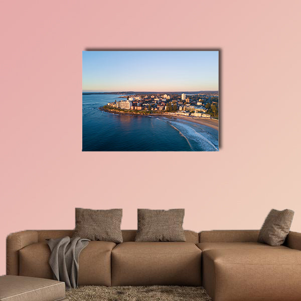 Aerial view of Cronulla beach with clear sky multi panel canvas wall art
