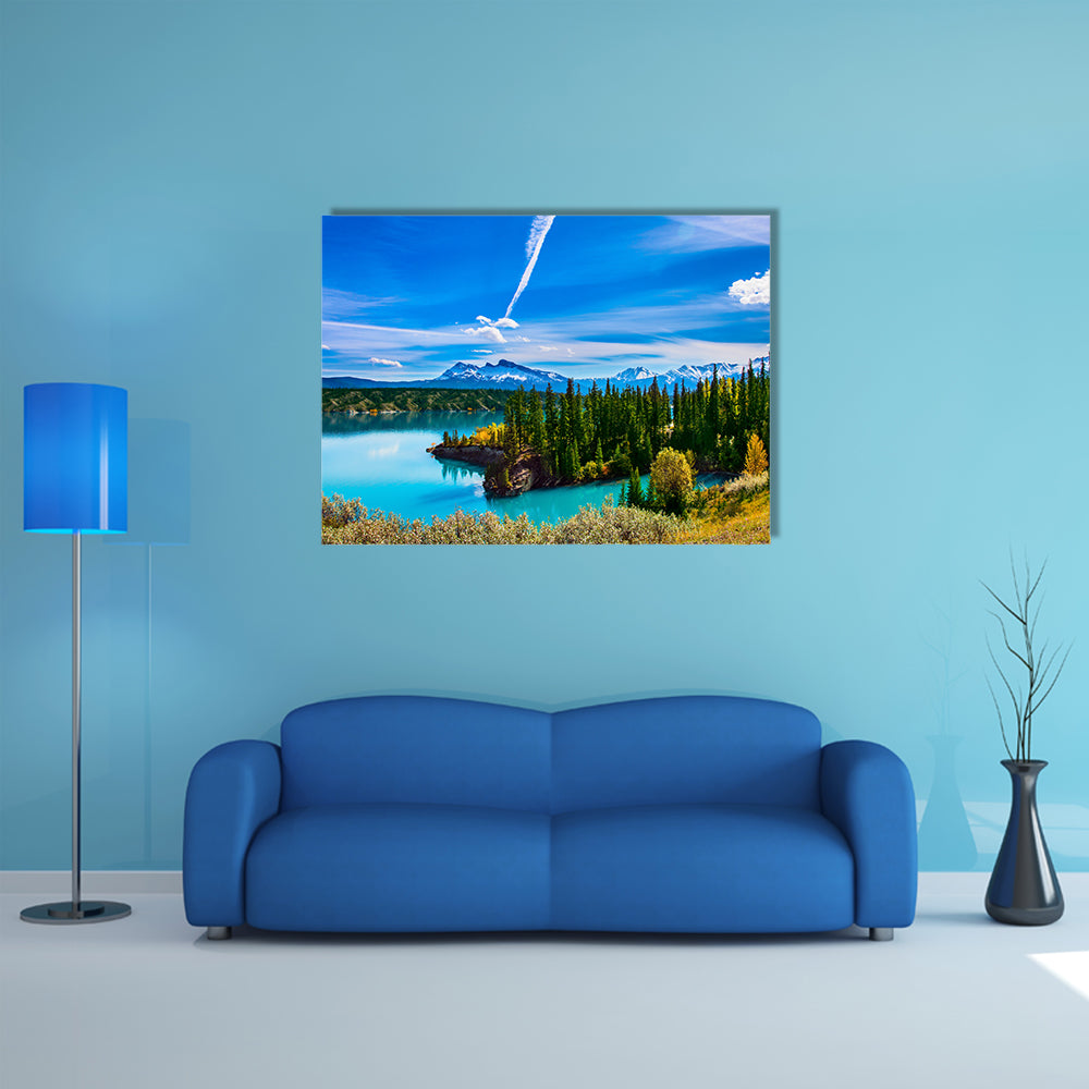 Turquoise Abraham Lake Multi Panel Canvas Wall Art