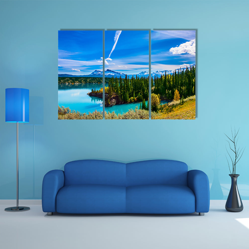 Turquoise Abraham Lake Multi Panel Canvas Wall Art