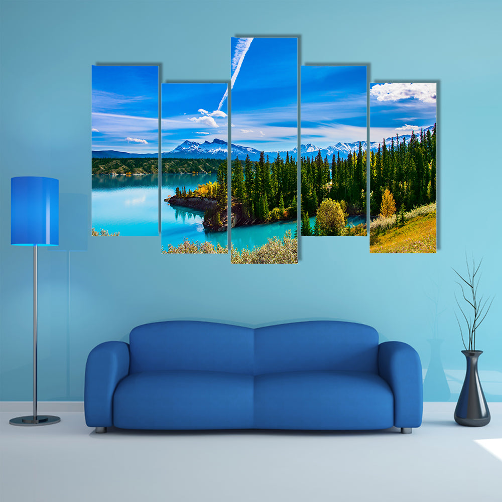 Turquoise Abraham Lake Multi Panel Canvas Wall Art
