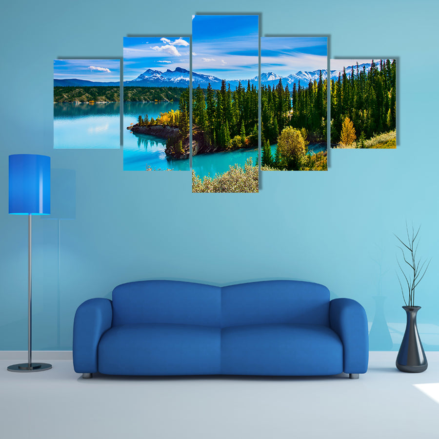 Turquoise Abraham Lake Multi Panel Canvas Wall Art