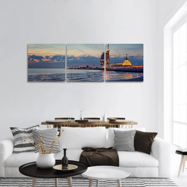 Bremerhaven Beach Panoramic canvas Wall Art