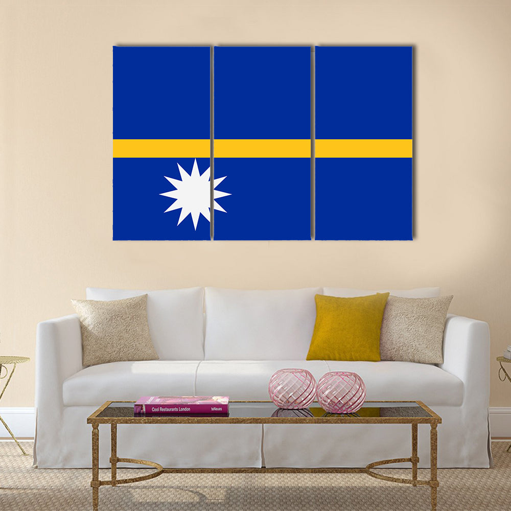Flag of Nauru Multi panel canvas wall art