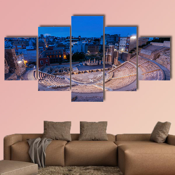 Roman Theatre in Cartagena, Murcia, Spain multi panel canvas wall art