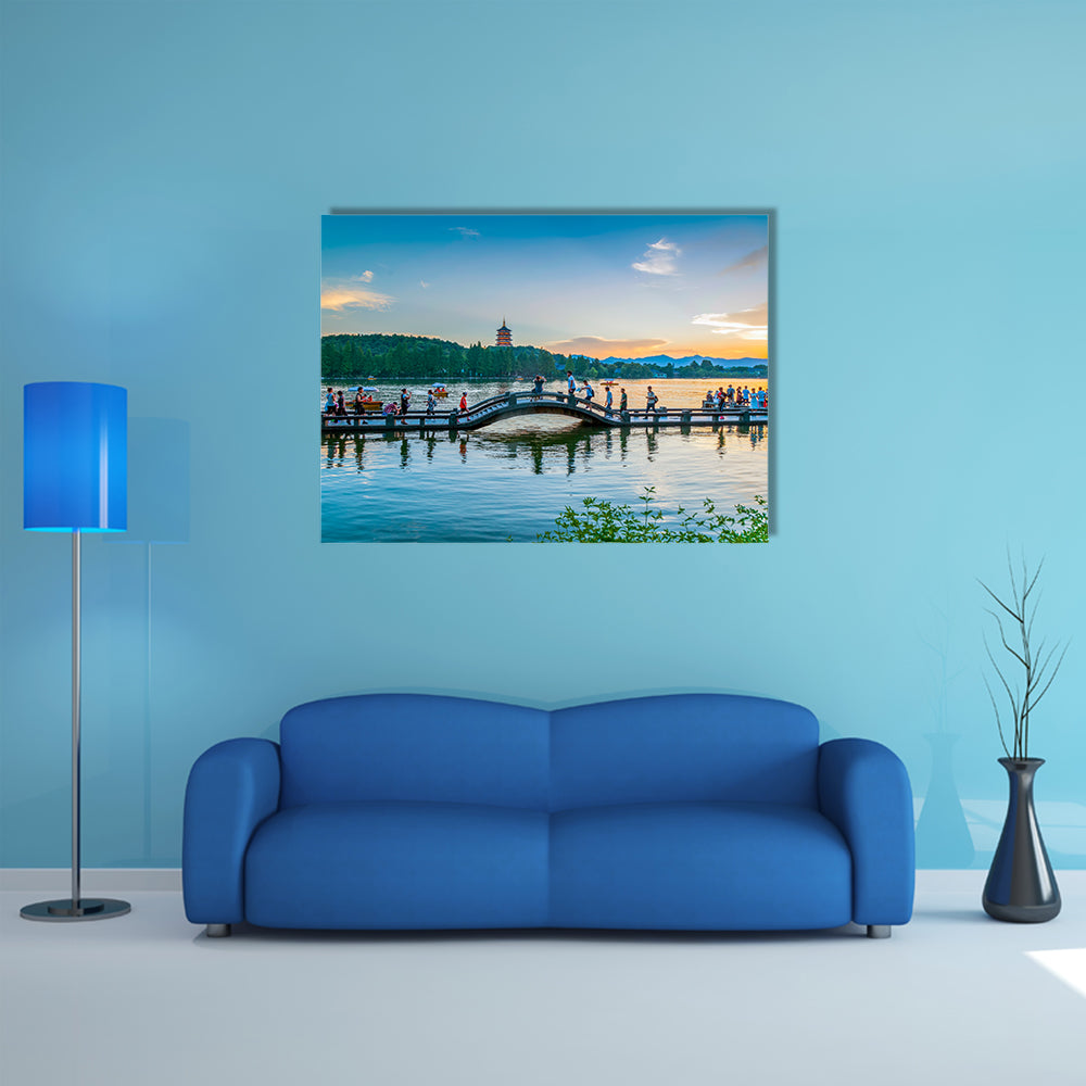 The Scenery Of Hangzhou West Lake Multi Panel Canvas Wall Art