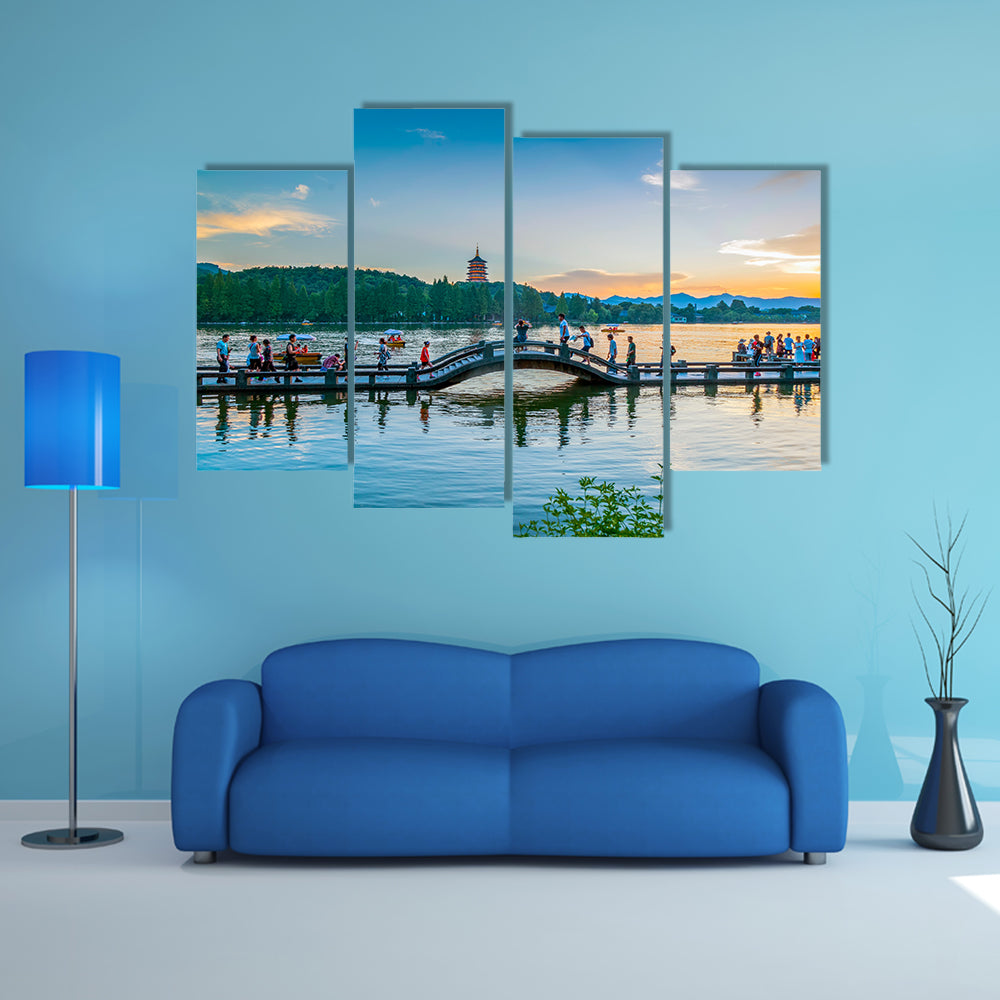 The Scenery Of Hangzhou West Lake Multi Panel Canvas Wall Art