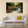 Tropical stream with sambar Multi Panel Canvas Wall Art