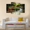 Tropical stream with sambar Multi Panel Canvas Wall Art