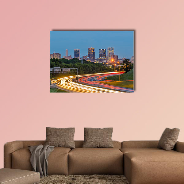 Birmingham, Alabama, USA downtown city skyline multi panel canvas wall art
