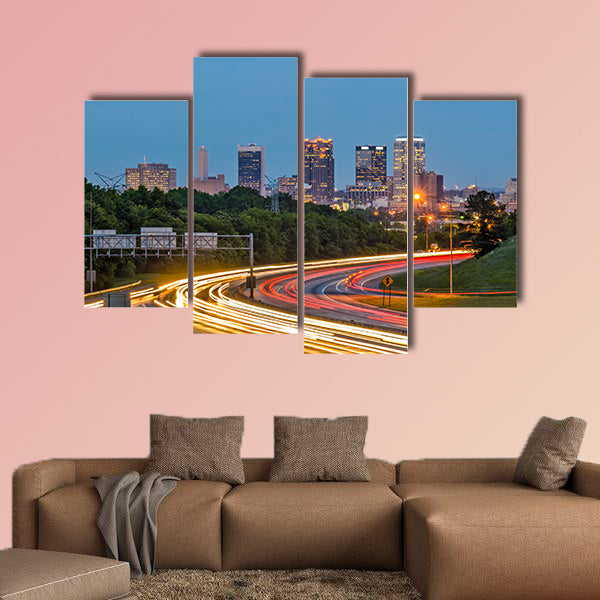 Birmingham, Alabama, USA downtown city skyline multi panel canvas wall art