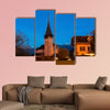 Church in Spiez at night, Spiez, Bern, Switzerland multi panel canvas wall art