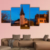 Church in Spiez at night, Spiez, Bern, Switzerland multi panel canvas wall art