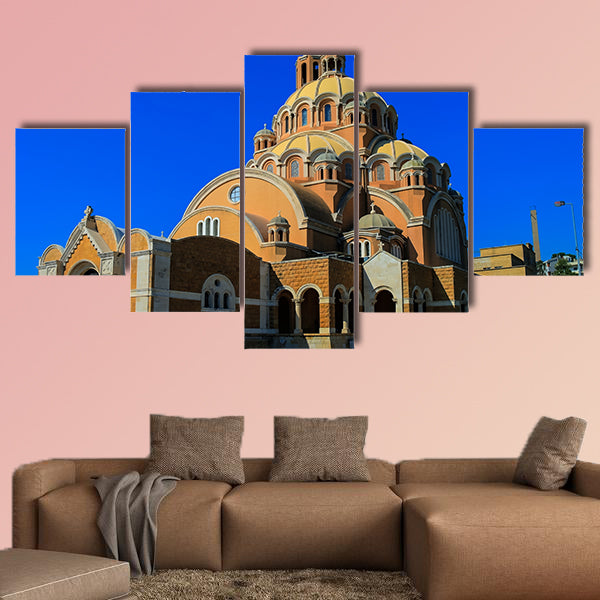 Basilica of Saint Paul near Harissa mounts at Lebanon multi panel canvas wall art