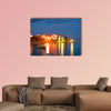 Nighttime view of Simuni village on Pag Island, Croatia multi panel canvas wall art