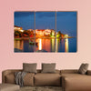 Nighttime view of Simuni village on Pag Island, Croatia multi panel canvas wall art