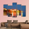 Nighttime view of Simuni village on Pag Island, Croatia multi panel canvas wall art